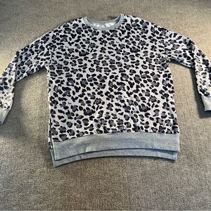 Leopard Print Gray Sweater